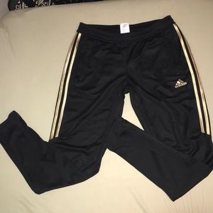 Adidas 3 Stripe Pants (Gold)